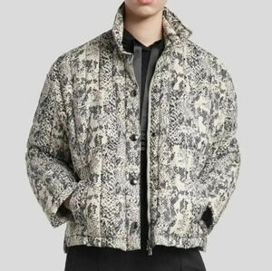 Atm Animal print feather down boxy puffer jacket size Medium